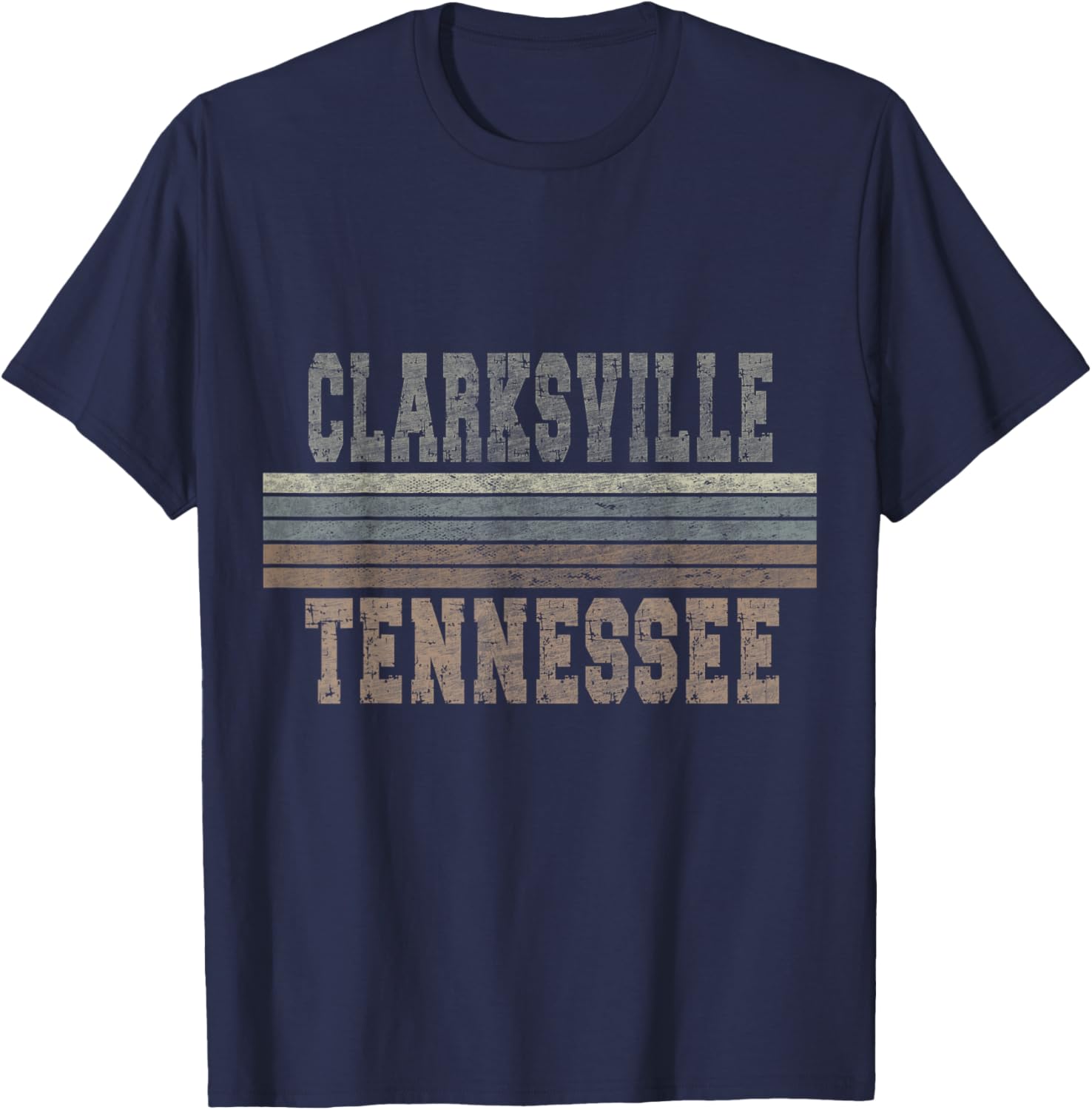 Retro Clarksville Tennessee T-Shirt - T-Shirt | Navy