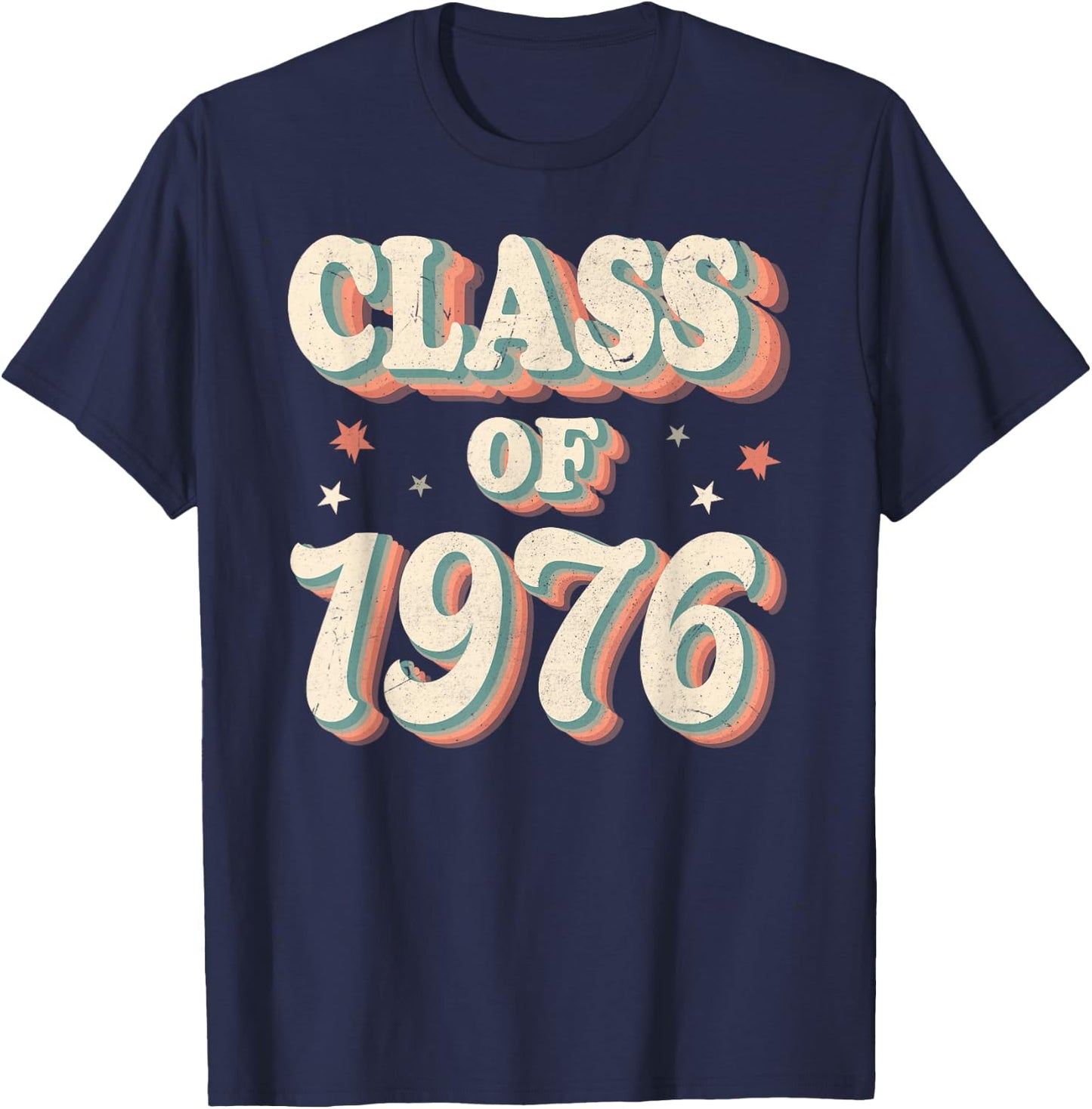 Vintage Class Of 1976 76 High School Graduation T-Shirt - T-Shirt | Navy