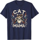 Cat Mama Cute Boho Cat Mother's Day Hippie Cat Mom T-Shirt - T-Shirt | Navy