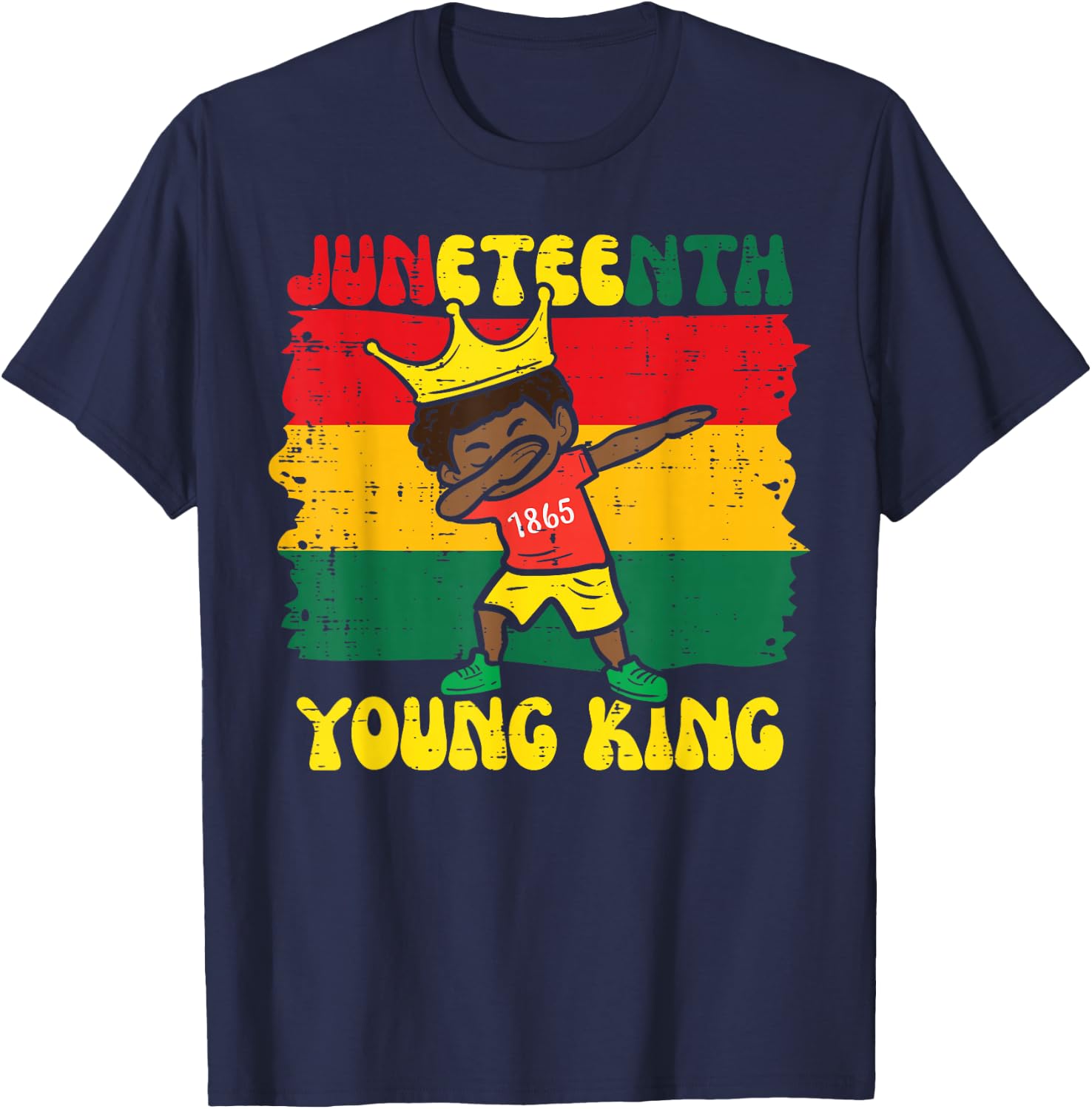 Juneteenth Young King Dab 1865 African Toddler Boys Kids T-Shirt - T-Shirt | Navy