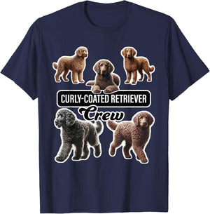 Curly-Coated Retriever Crew T-Shirt - T-Shirt | Navy