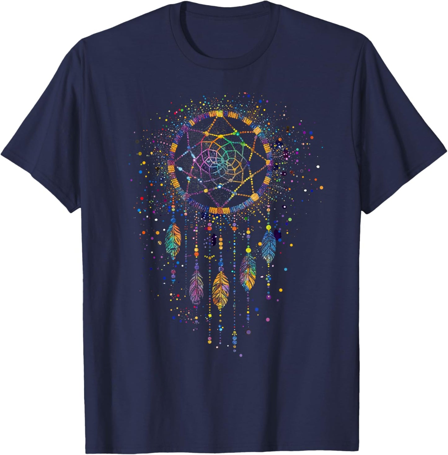 Dream Catcher Native American Hummingbird T-Shirt - T-Shirt | Navy