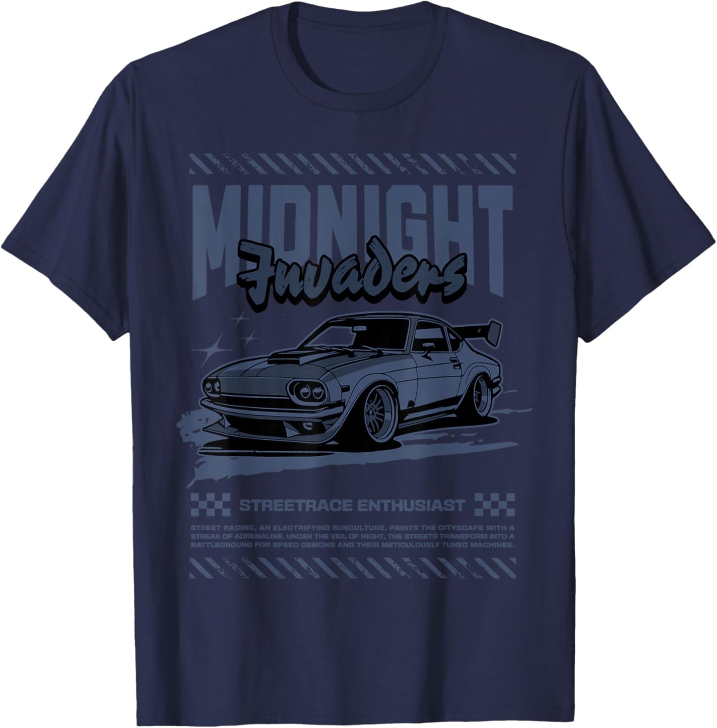 Midnight Invaders Low Diffused Blue 11s Matching Men Women T-Shirt - T-Shirt | Navy