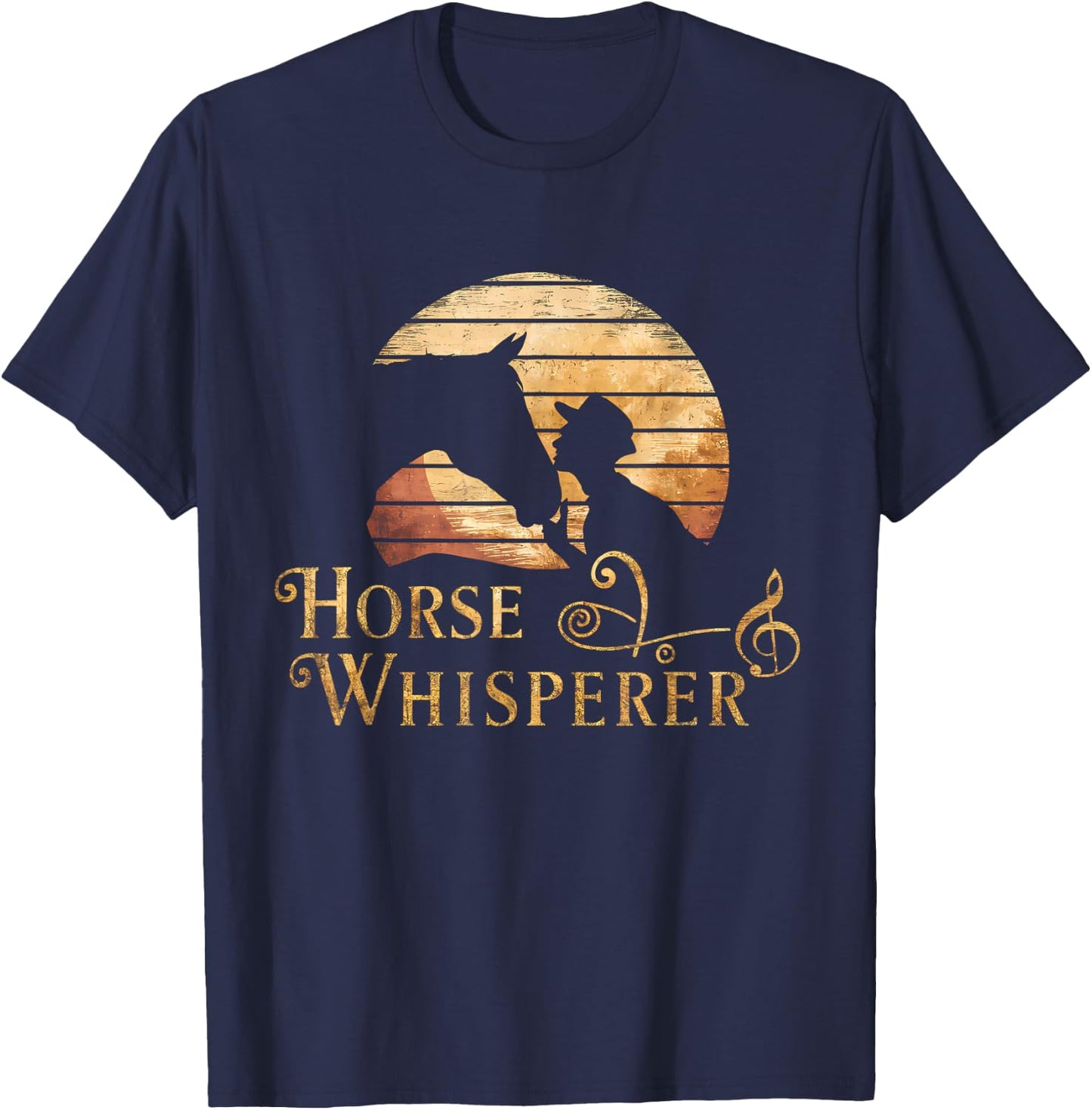 Vintage Horse Whisperer Retro Sunset Design T-Shirt - T-Shirt | Navy