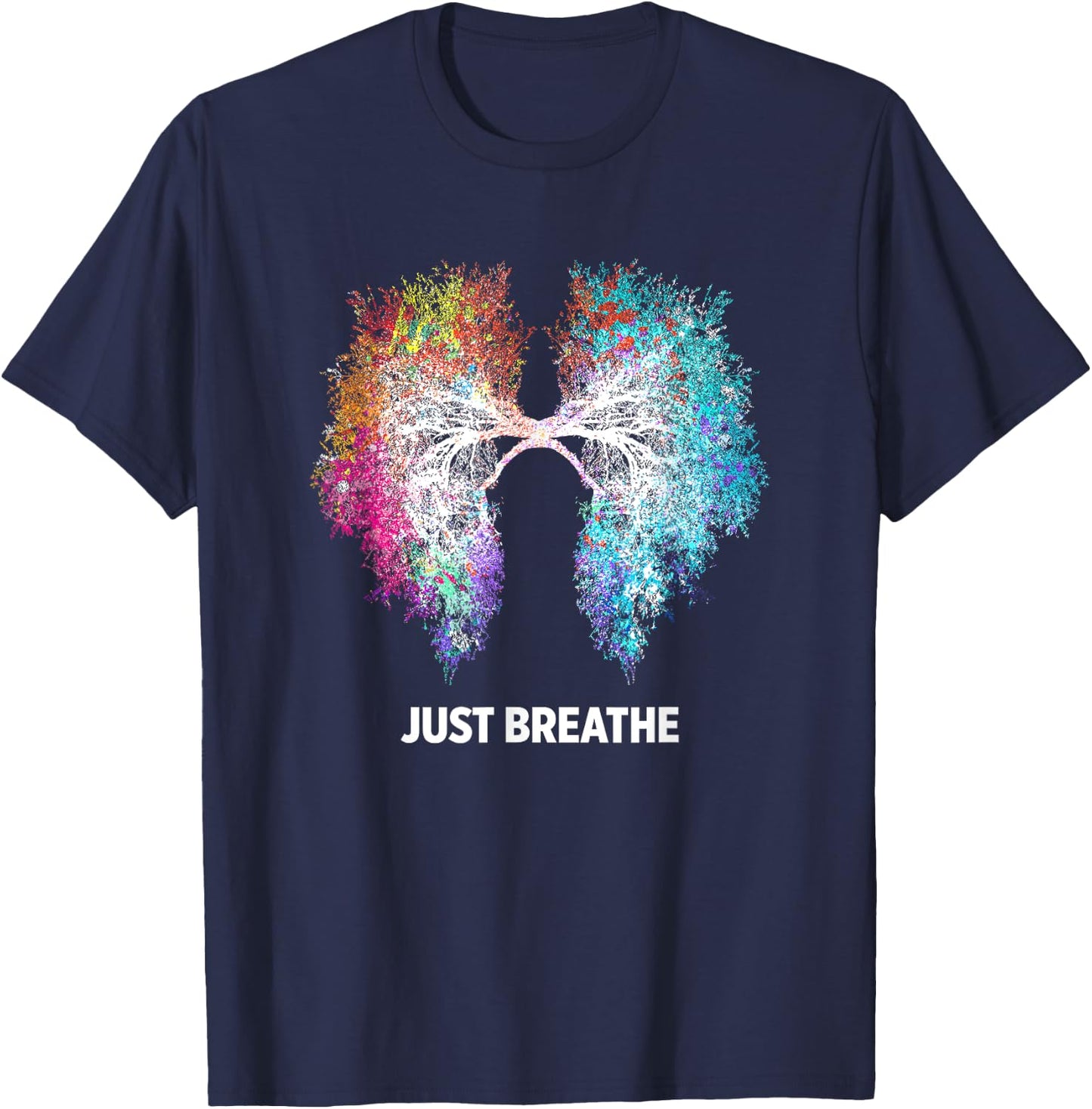 Yoga Inhale Exhale Nature Lung T-Shirt - T-Shirt | Navy