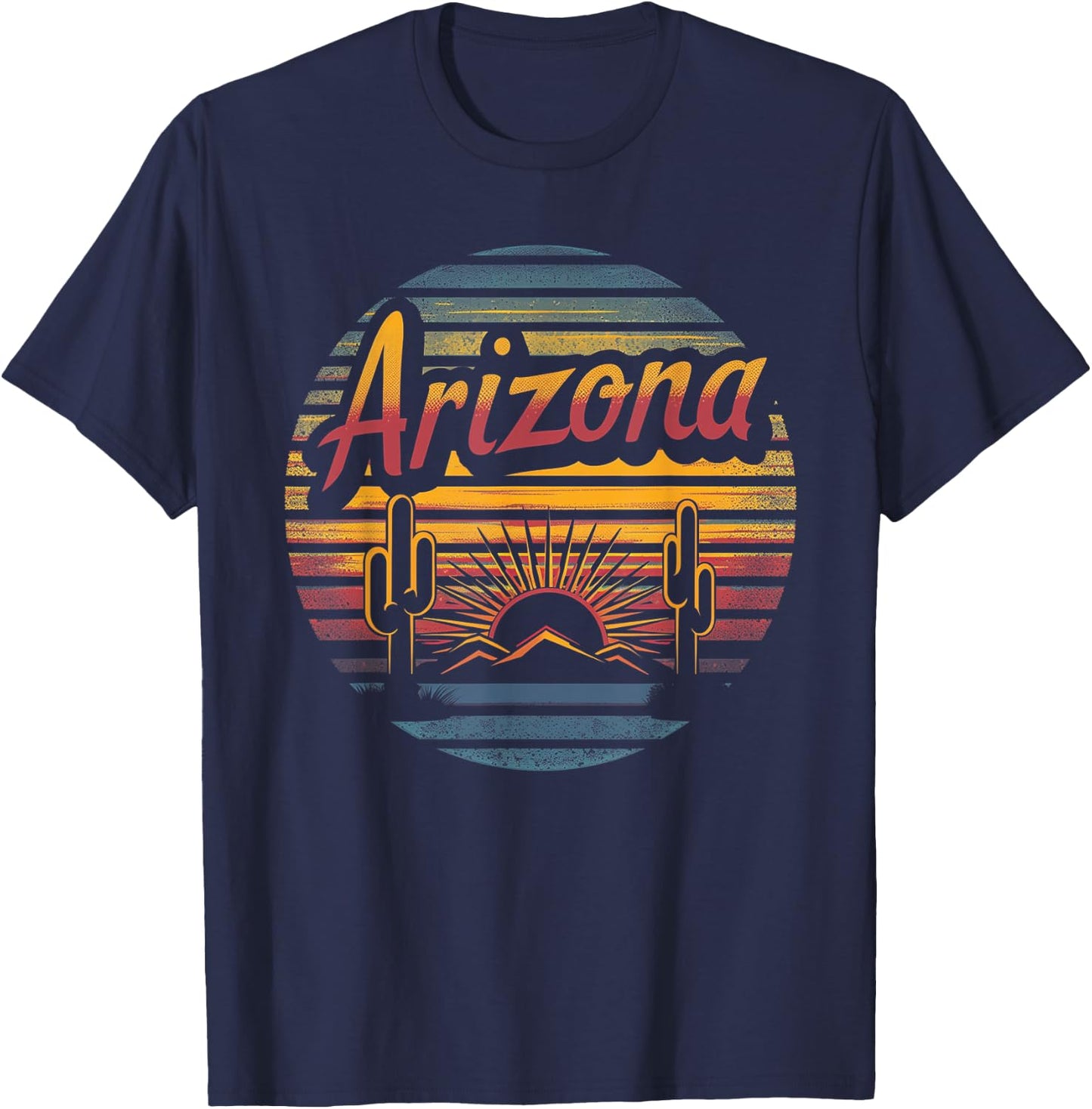 Arizona - Cool Funny Graphic Vintage Men Women Kids Retro T-Shirt - T-Shirt | Navy