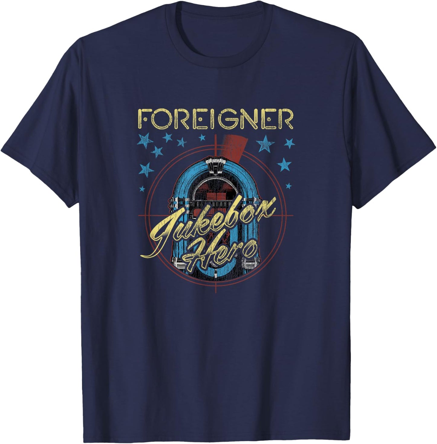 Foreigner Juke Box Hero T-Shirt - T-Shirt | Navy