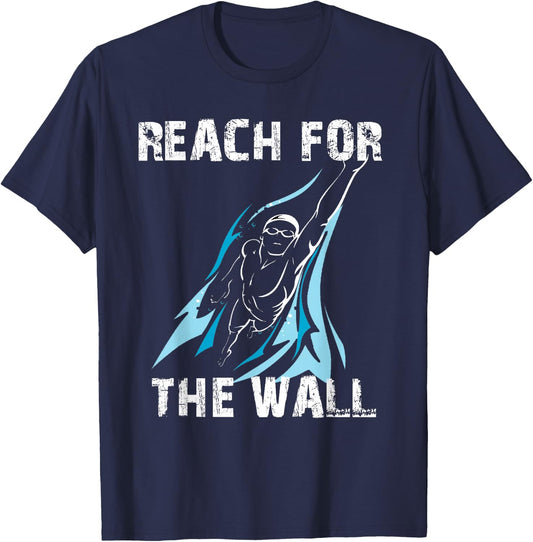 Boys Reach for the Wall Swimmers Swim Meet PB Tryout T-Shirt - T-Shirt | Navy