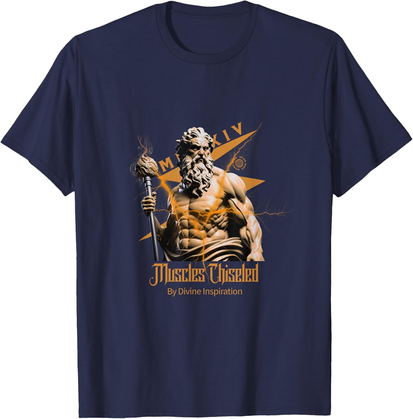 Zeus Greek Gods Thunder Mythology Gym Fitness Motivational T-Shirt - T-Shirt | Navy