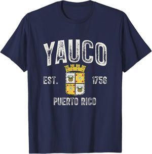 Yauco City In Puerto Rico Est 1756, Yauco Armorial T-Shirt - T-Shirt | Navy
