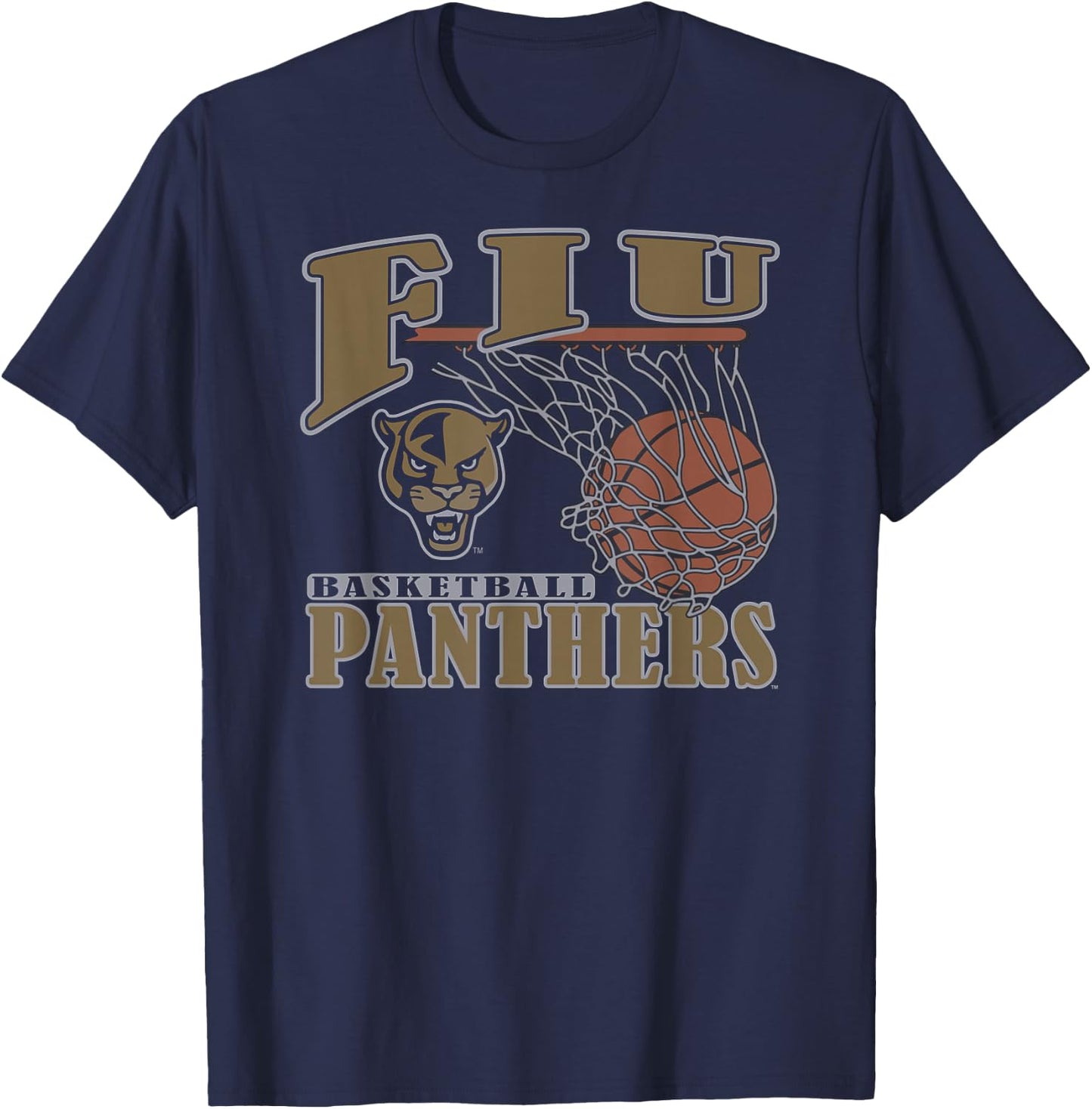Florida International Golden Panthers Basketball Lift Navy T-Shirt - T-Shirt | Navy