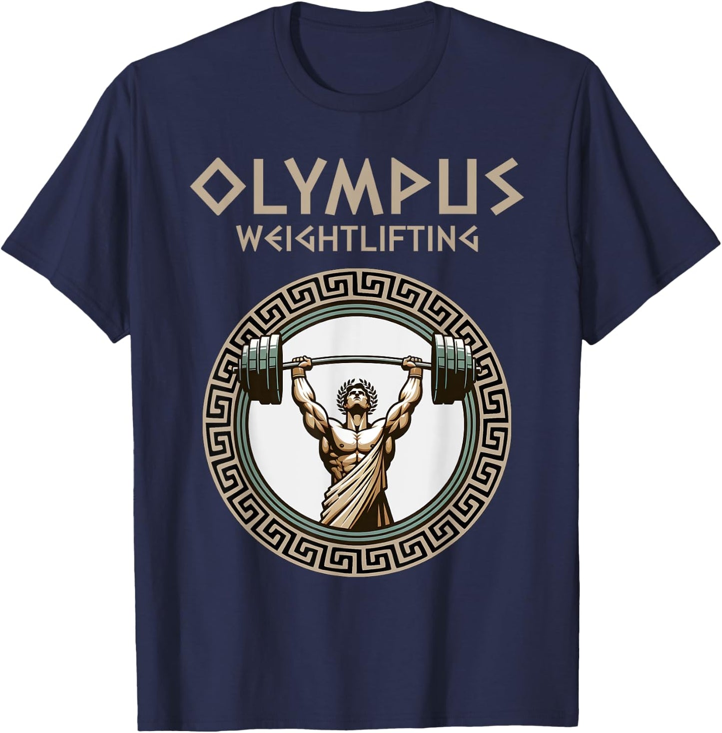 Gym Olympus Weight Lifting Strength of the Gods T-Shirt - T-Shirt | Navy
