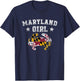Maryland Girl Flag Blue Crab T Shirt - State Pride Retro T-Shirt - T-Shirt | Navy