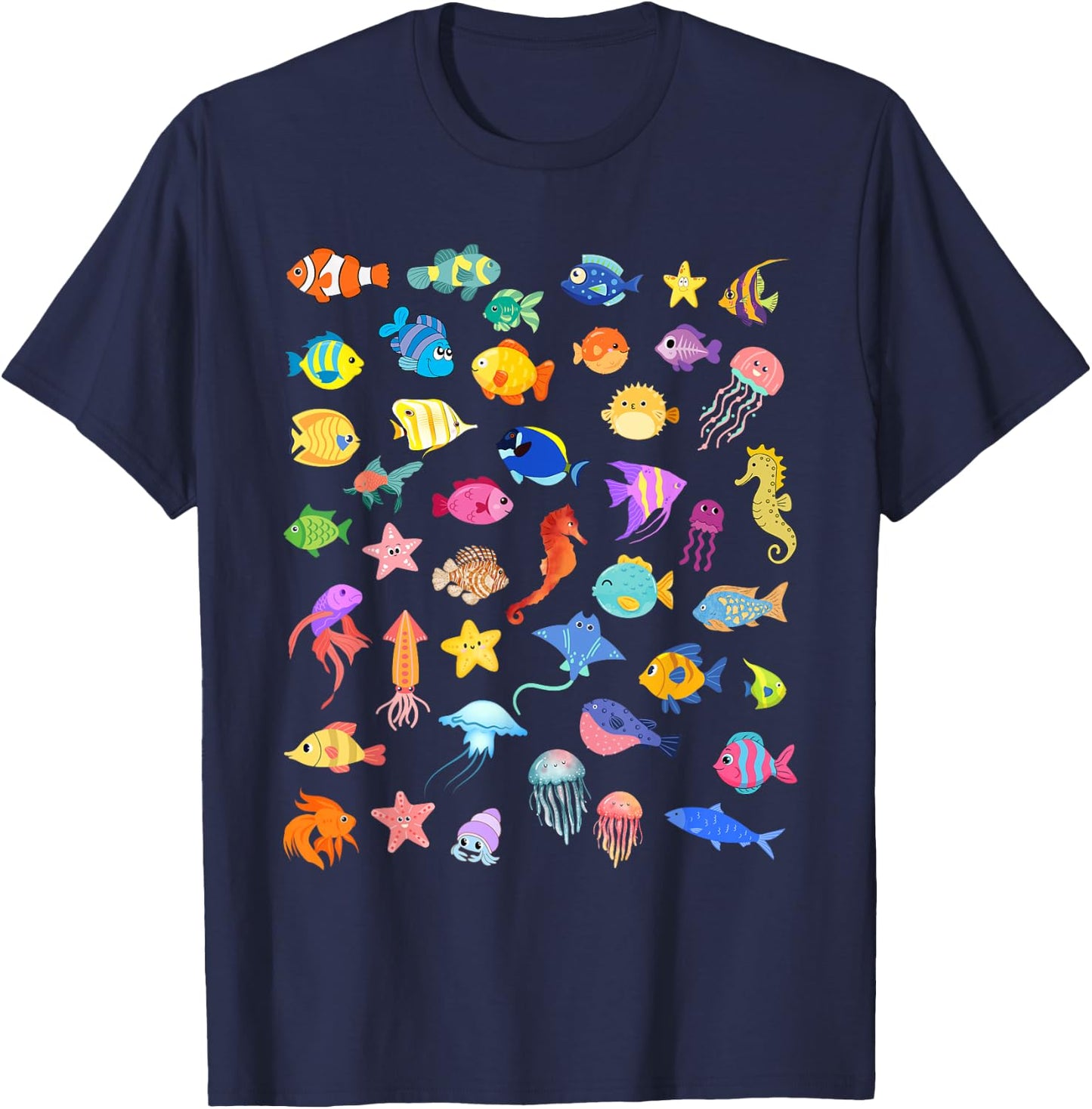 Types of fish ocean T-Shirt - T-Shirt | Navy