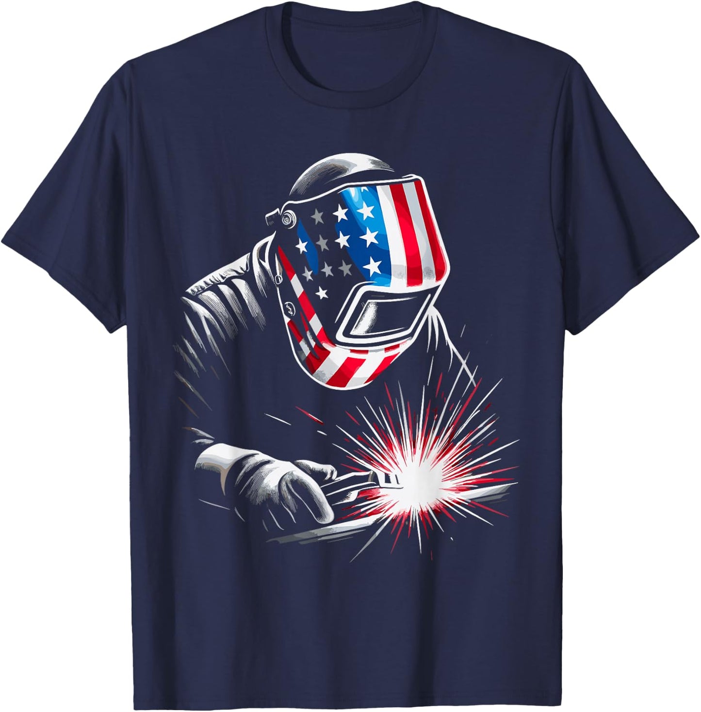 USA Patriotic Welder T-Shirt - T-Shirt | Navy