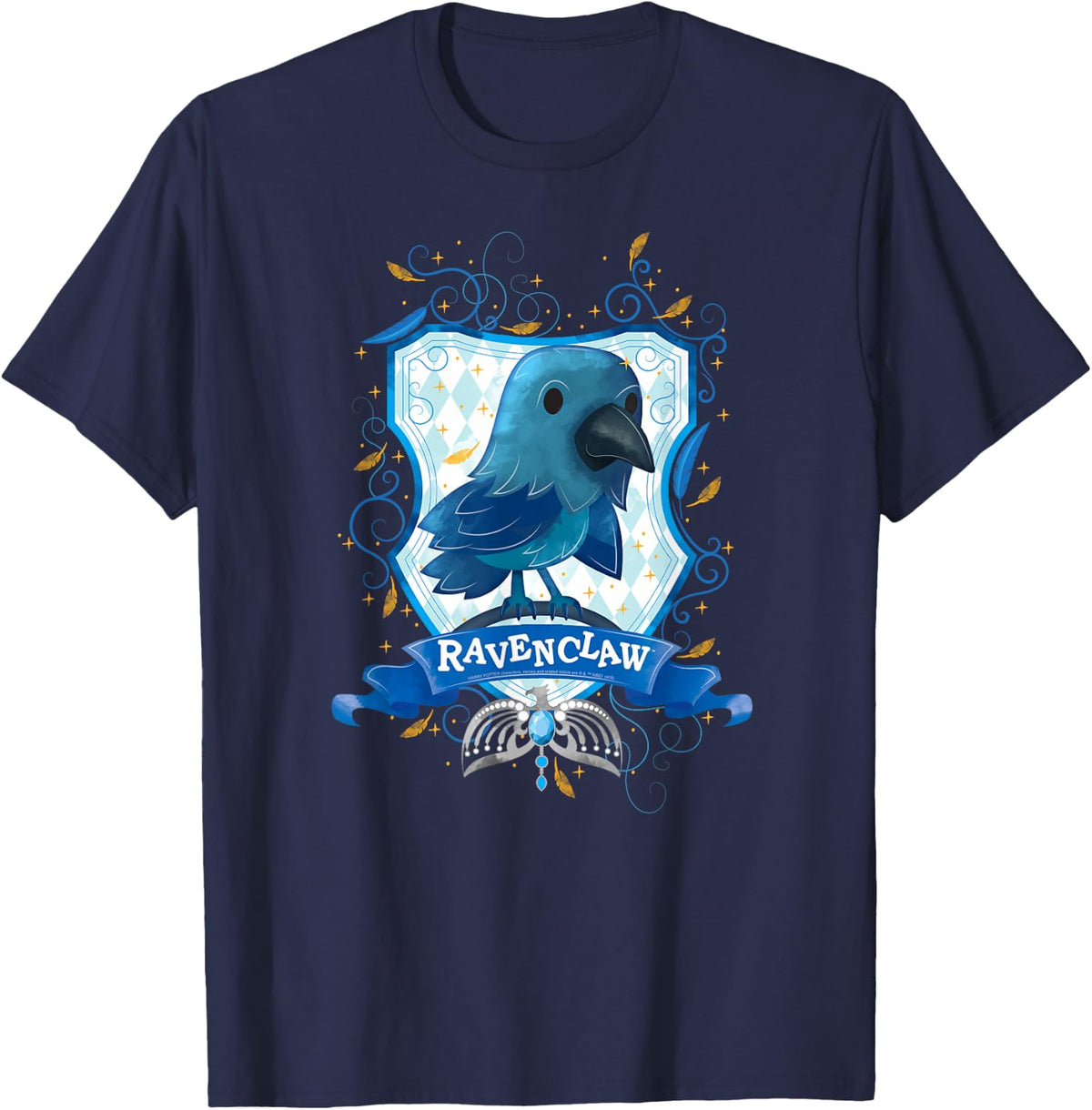 Harry Potter Watercolor Ravenclaw Crest T-Shirt - T-Shirt | Navy