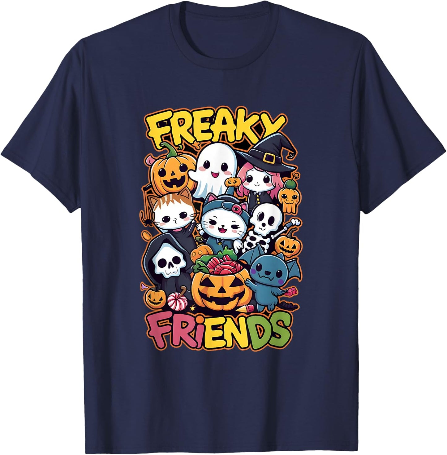 Freaky Friends for Children and Adults T-Shirt - T-Shirt | Navy