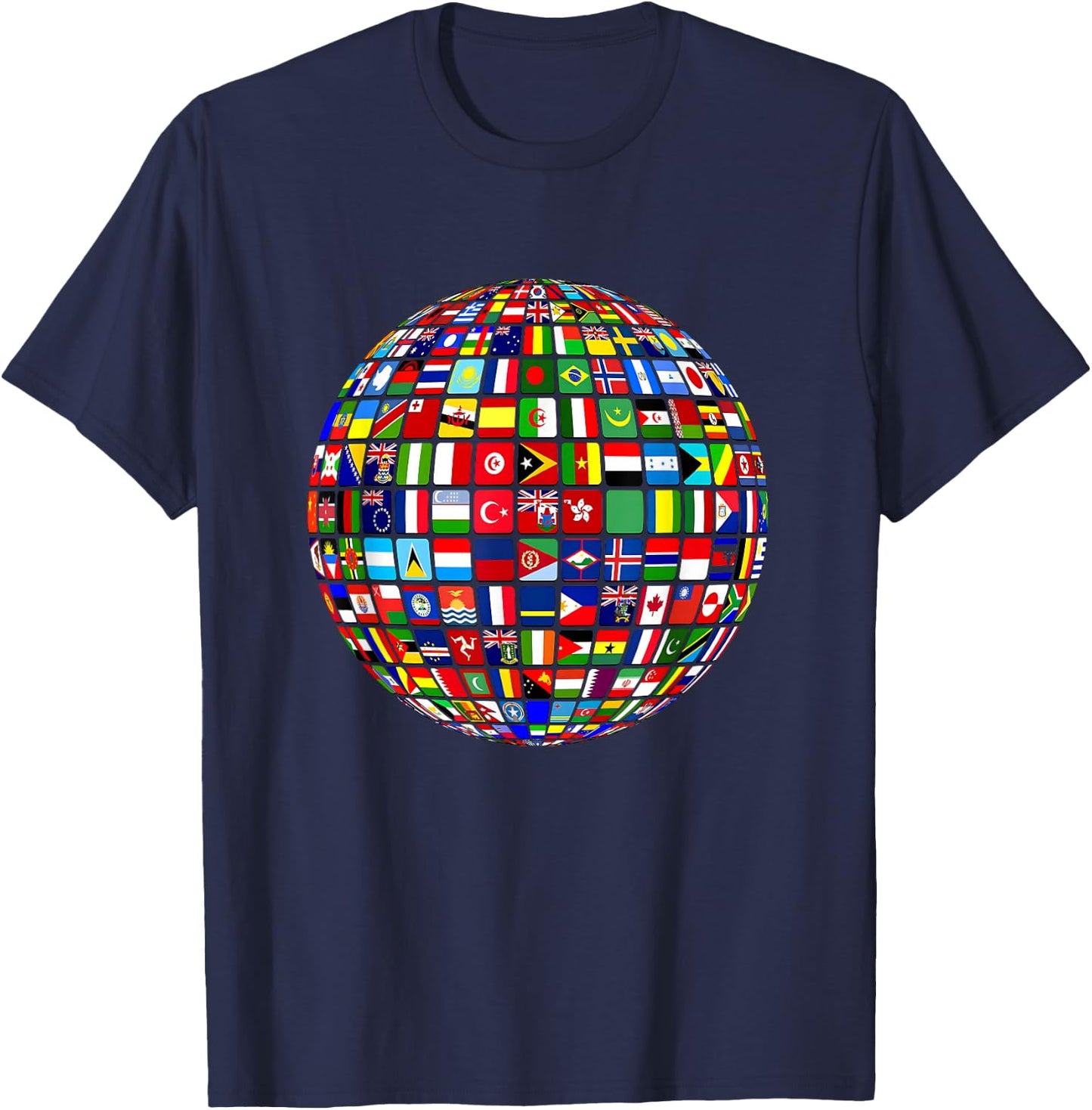International world flags and world map for children T-Shirt - T-Shirt | Navy