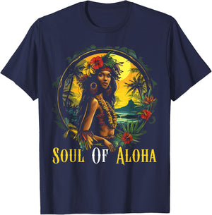 Kanaka Maoli Women Native Hawaiian Islands Hawaii Flag T-Shirt - T-Shirt | Navy