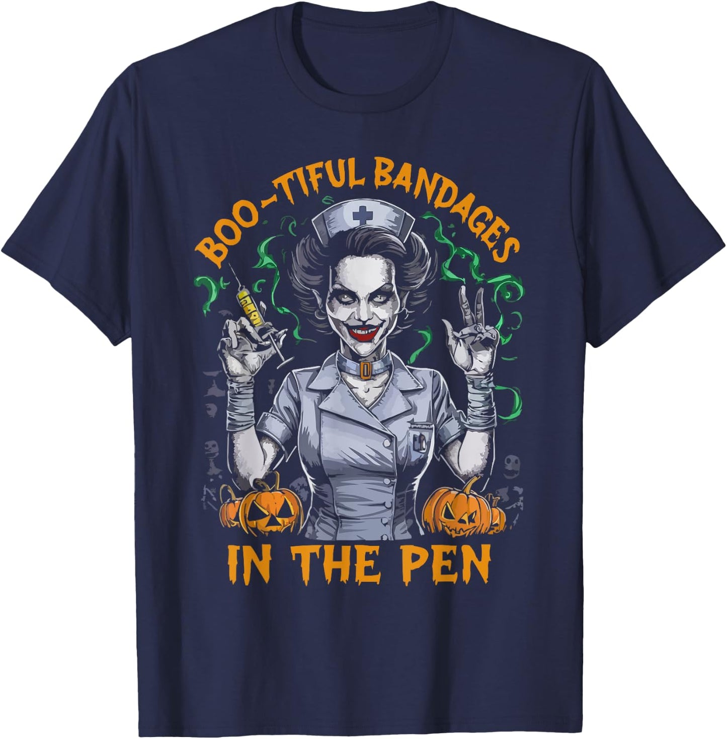 Correctional Nurse Halloween Spooky Nursing Trick Or Treat T-Shirt - T-Shirt | Navy