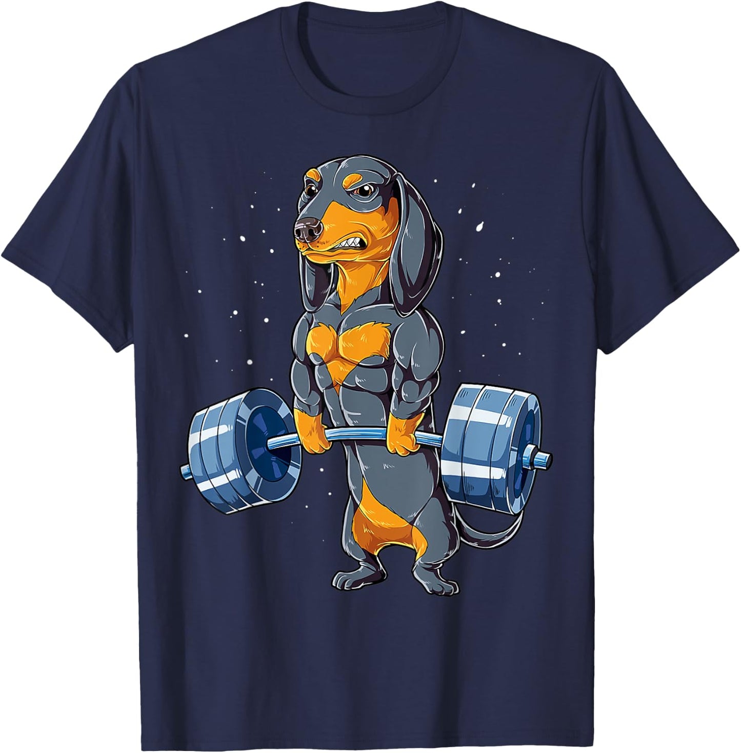 Dachshund Weightlifting Funny Deadlift Men Fitness Gym T-Shirt - T-Shirt | Navy