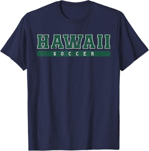Hawaii Soccer Green Vintage Text T-Shirt - T-Shirt | Navy