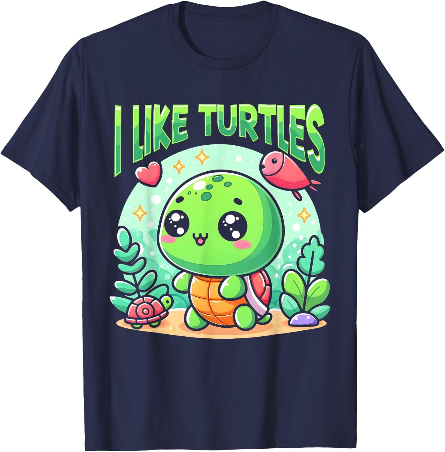 Funny Turtle Pet Shirt I Like Turtles Cute T-Shirt - T-Shirt | Navy