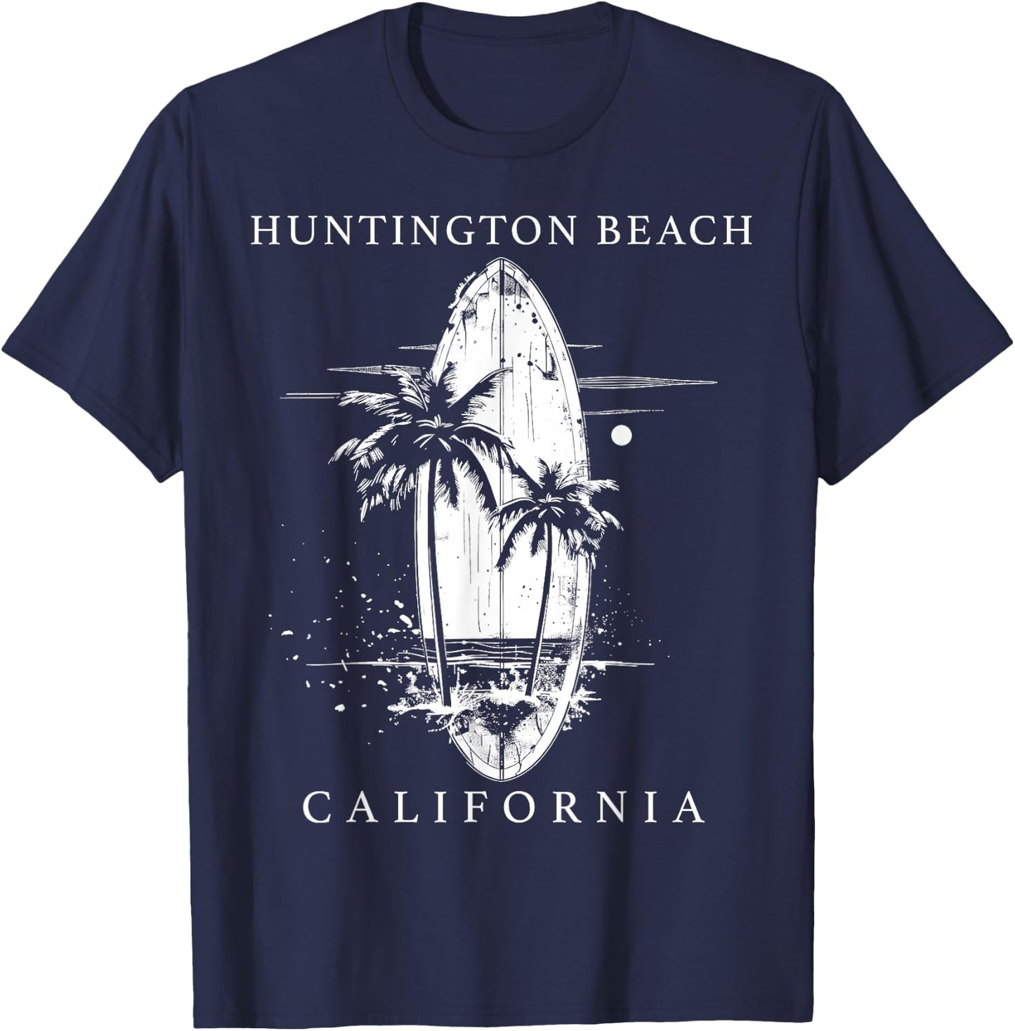 Huntington Beach California Surf Vintage Surf Surfer T-Shirt - T-Shirt | Navy