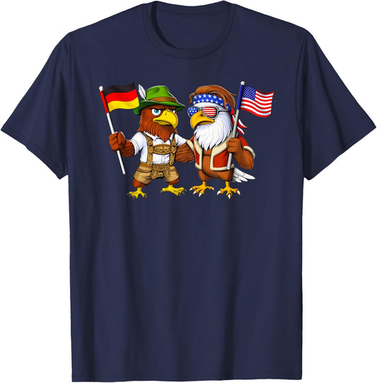 USA Germany Flag American German Roots Deutschland T-Shirt - T-Shirt | Navy