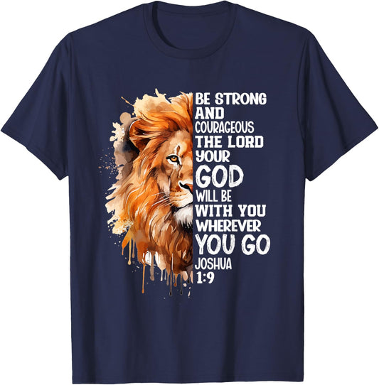 Christian Bible Verse Lion Of Judah Jesus God T-Shirt - T-Shirt | Navy