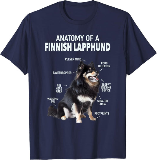 Anatomy Of A Finnish Lapphund T-Shirt - T-Shirt | Navy