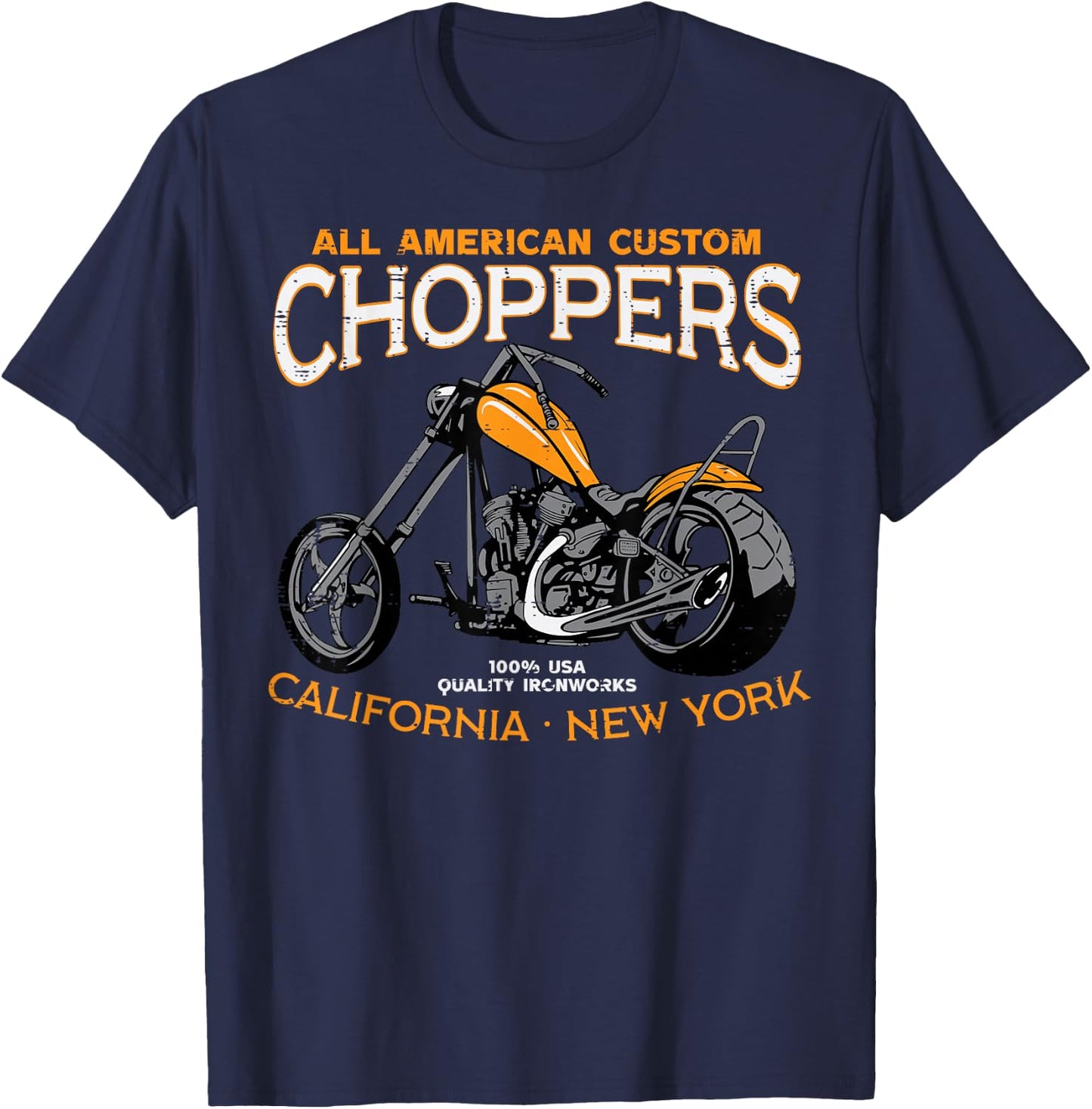 Biker All American Custom Choppers Motorcycle Men Women Kids T-Shirt - T-Shirt | Navy