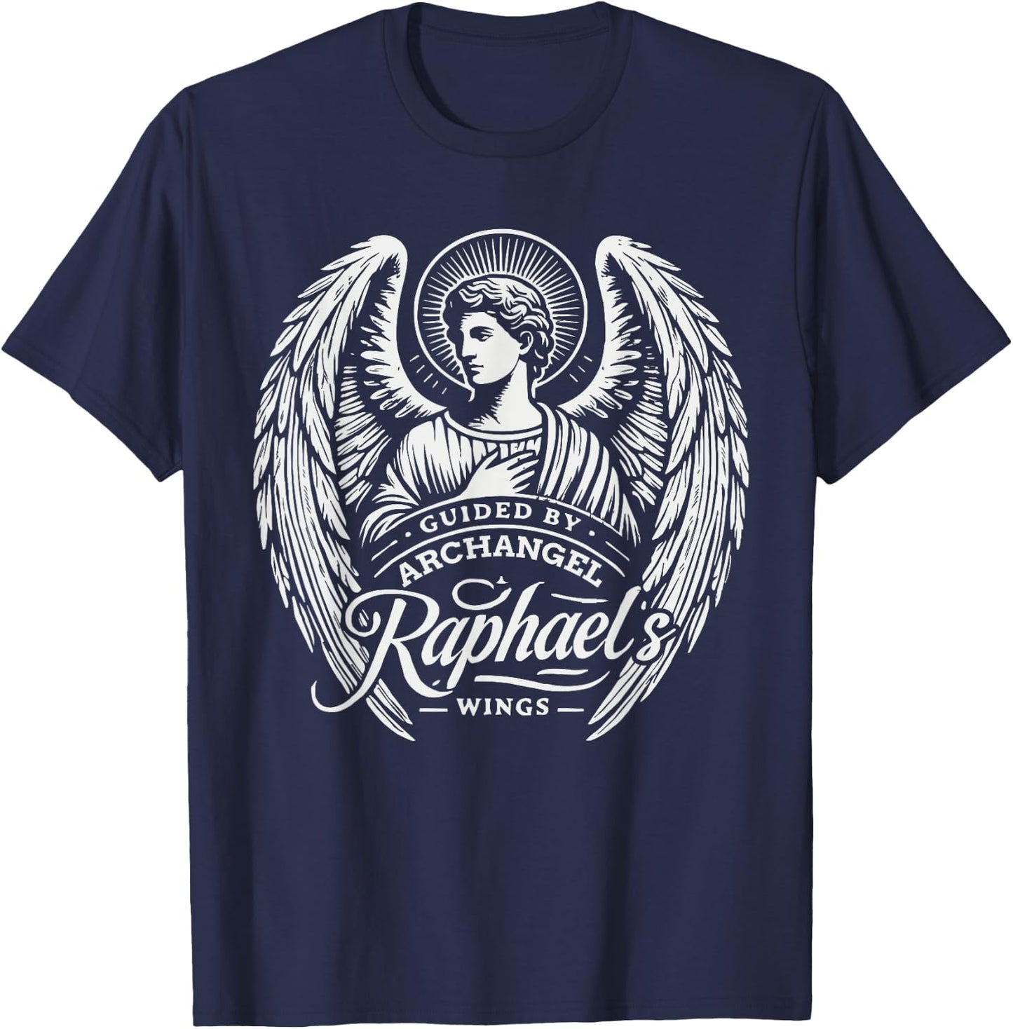 Archangel Raphael Catholic Christianity Guardian Angel T-Shirt - T-Shirt | Navy