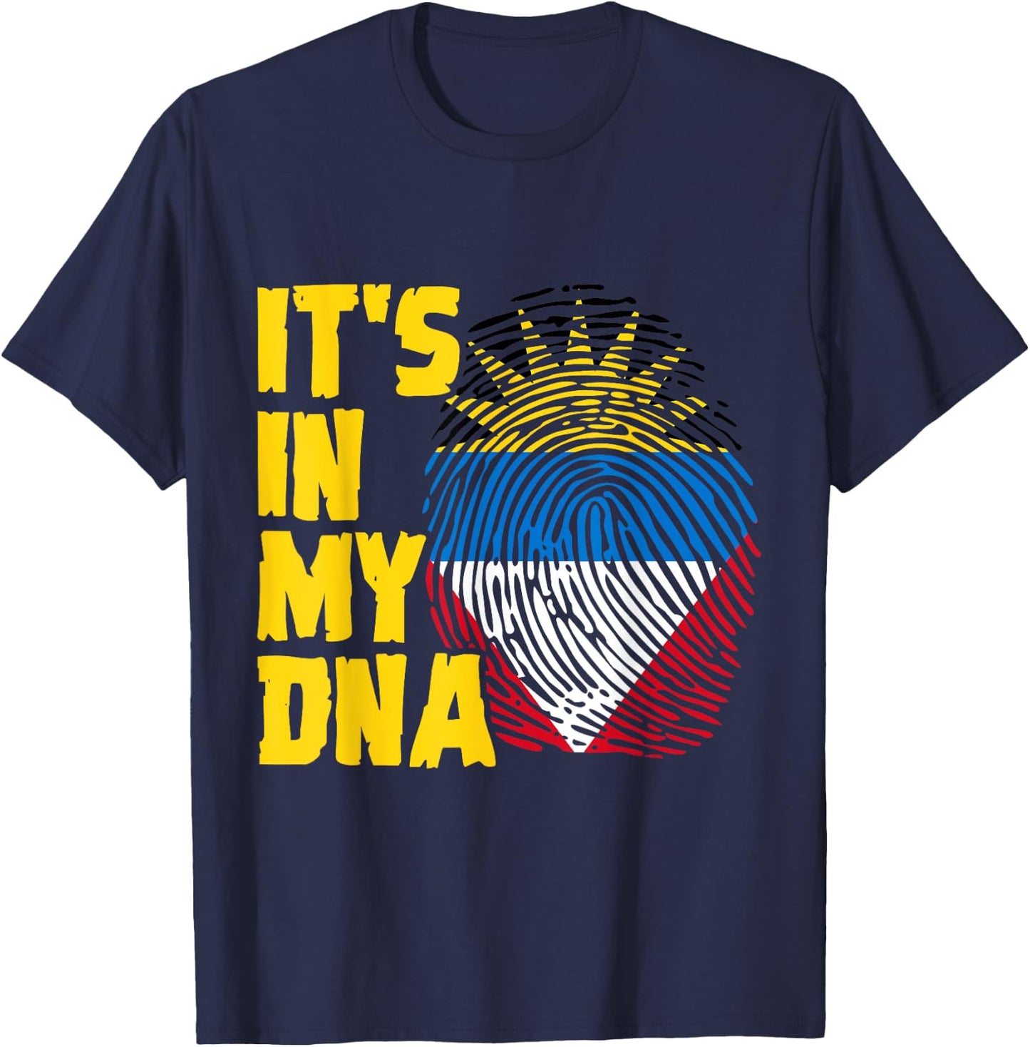 Antigua And Barbuda DNA Roots Antiguan Barbudan Flag T-Shirt - T-Shirt | Navy