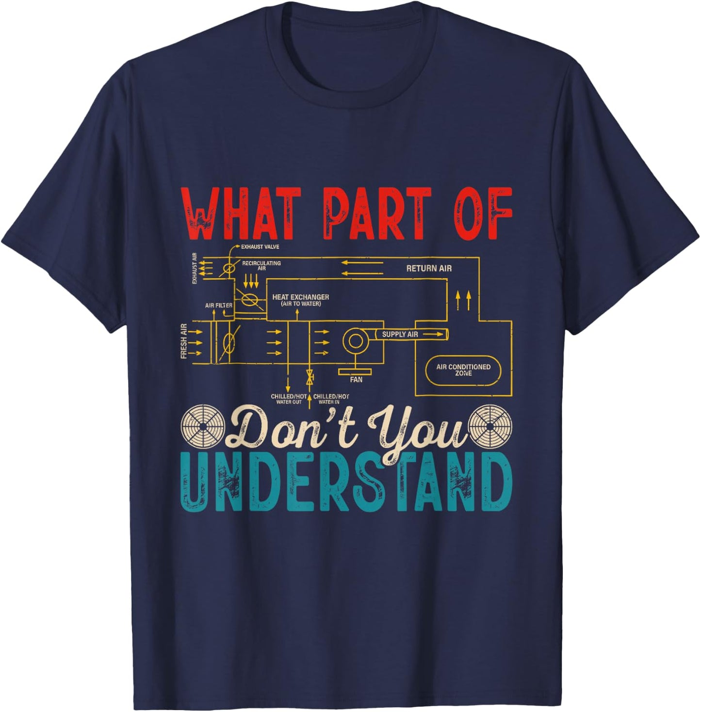 HVAC Technician What Part Of Vintage Don't You Understand T-Shirt - T-Shirt | Navy