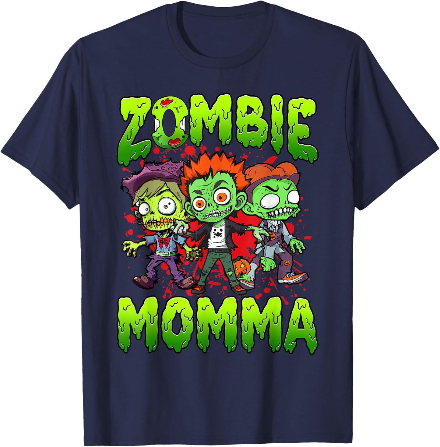 Zombie Momma Halloween Costume Family Matching T-Shirt - T-Shirt | Navy