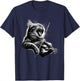 Funny Orchestra Musician Violinist Rock Cat Playing Violin T-Shirt - T-Shirt | Navy