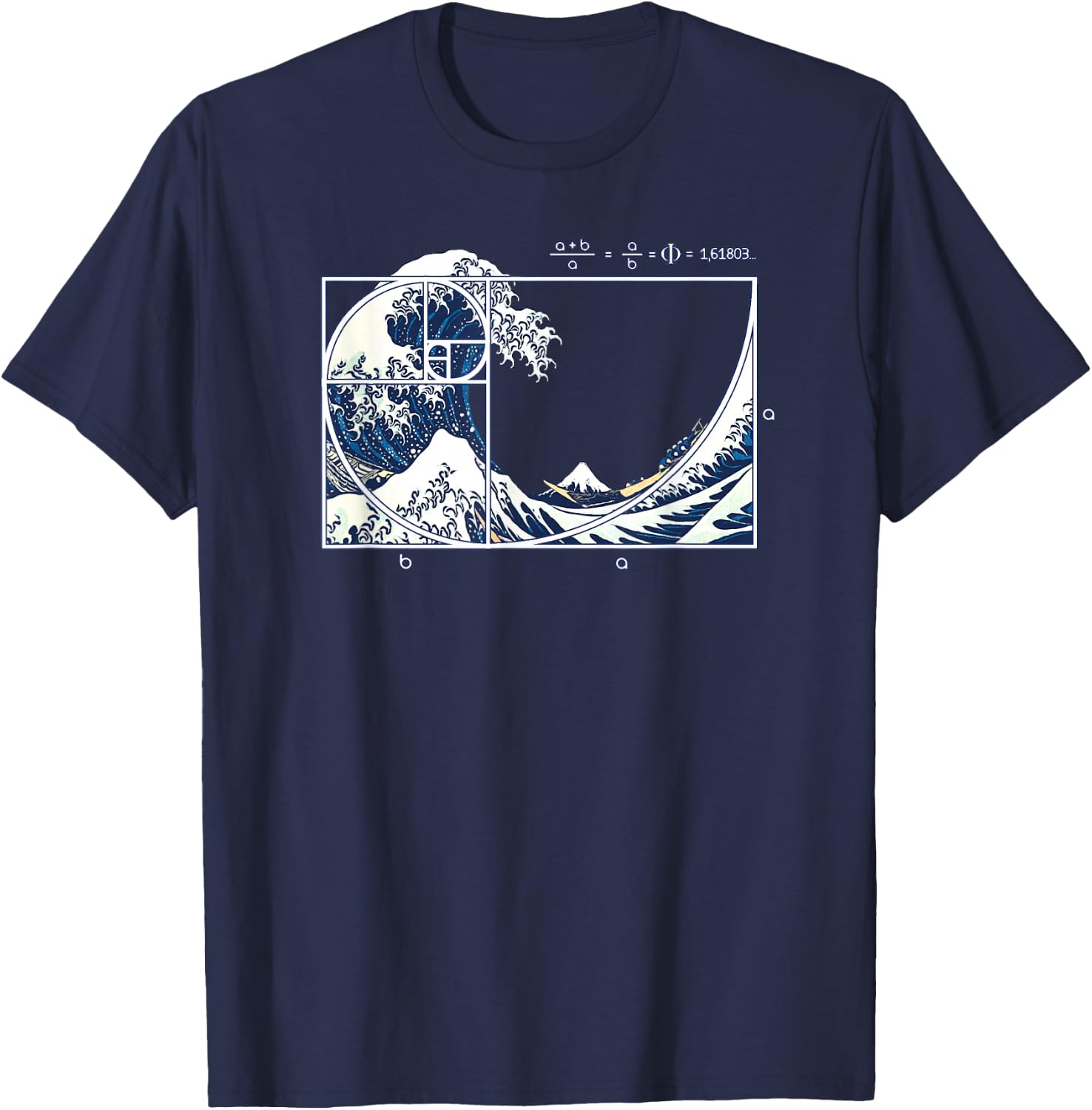 The Great Fibonacci Wave T-Shirt - T-Shirt | Navy