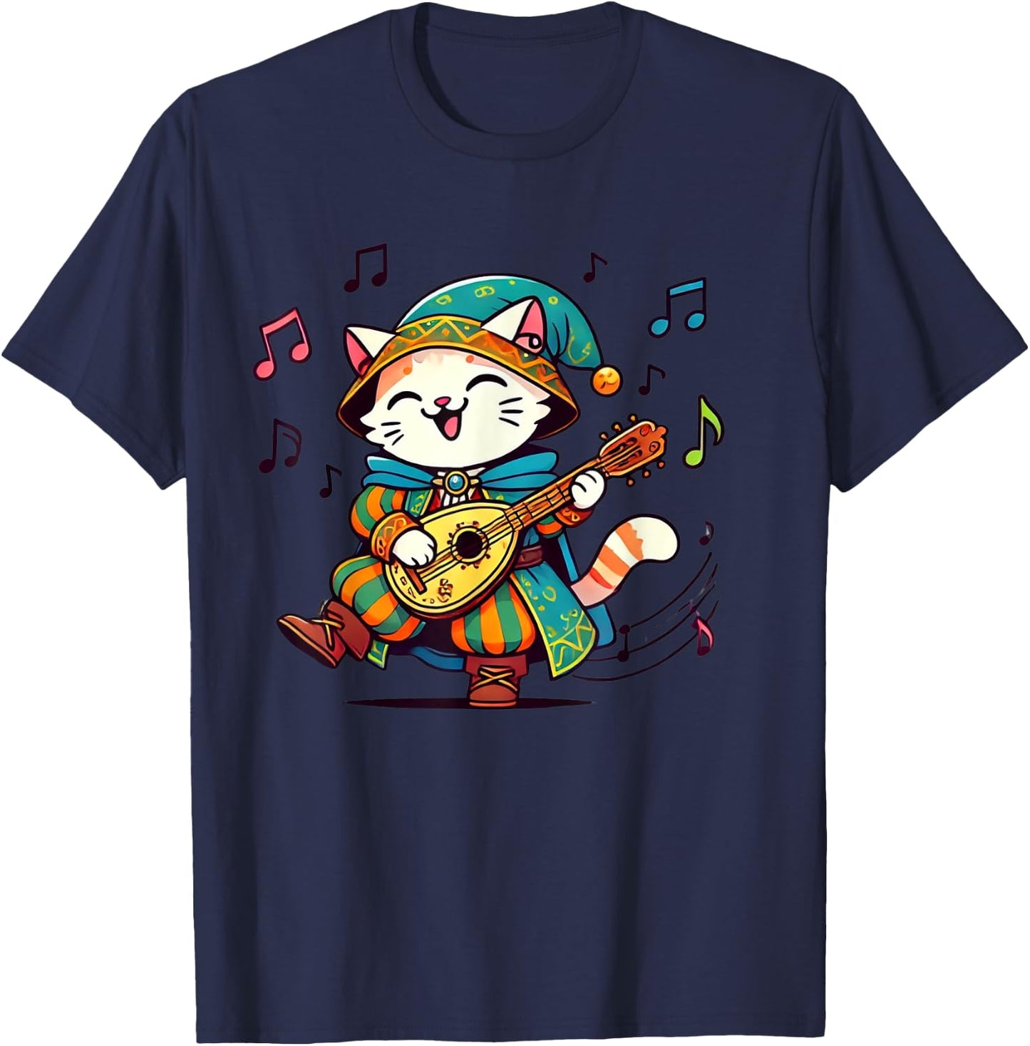 Medieval Bard Cat Women T-Shirt - T-Shirt | Navy
