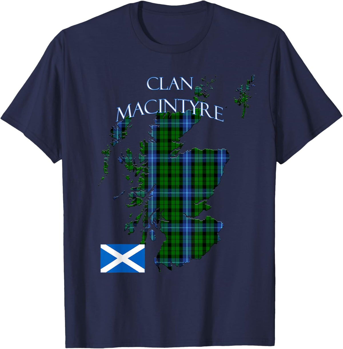 MacIntyre Scottish Clan Tartan Scotland T-Shirt - T-Shirt | Navy