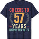 Cheers To 57 Years - 57th Wedding Anniversary Husband Wife T-Shirt - T-Shirt | Navy