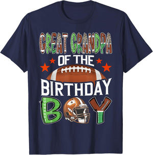 Great Grandpa Of The Birthday Boy Game Day Football T-Shirt - T-Shirt | Navy