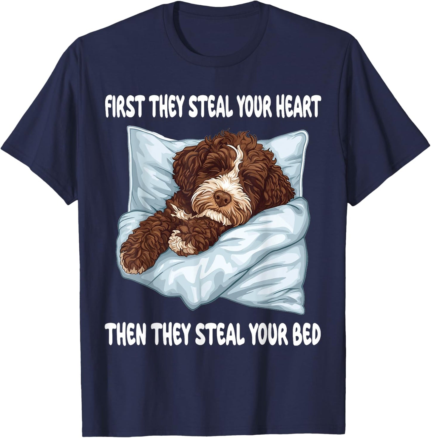 Bernedoodle Sleeping Pajamas Nightgown T-Shirt - T-Shirt | Navy