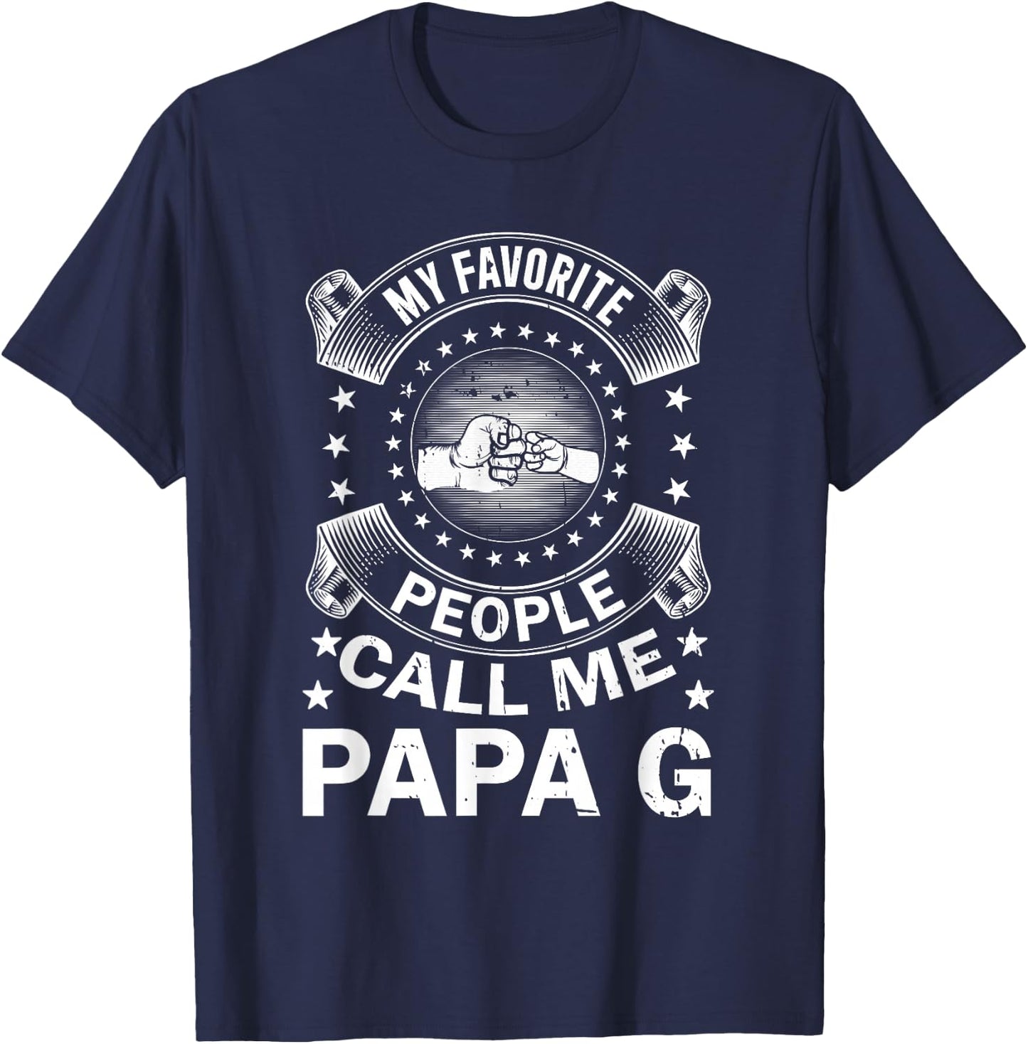 My Favorite People Call Me Papa G Vintage Men Father's Day T-Shirt - T-Shirt | Navy