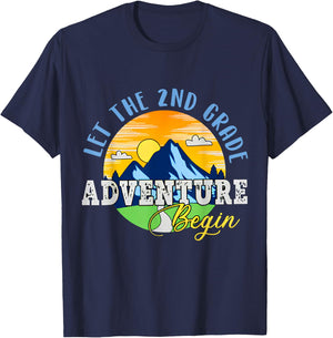 Let the 2nd Grade Adventure Begin Second Grade Teacher T-Shirt - T-Shirt | Navy
