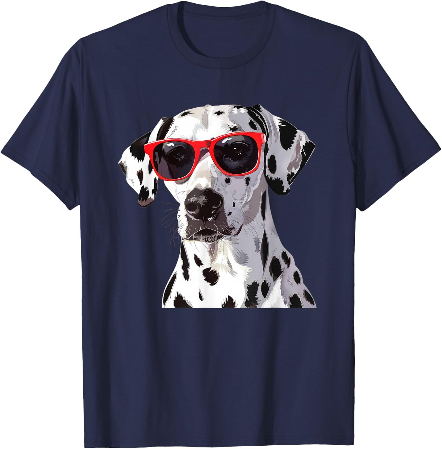 Ödalmatiandog Dalmatian Dog Sunglasses , Small, Black T-Shirt - T-Shirt | Navy