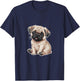 Cute Pug Puppy T-Shirt - T-Shirt | Navy