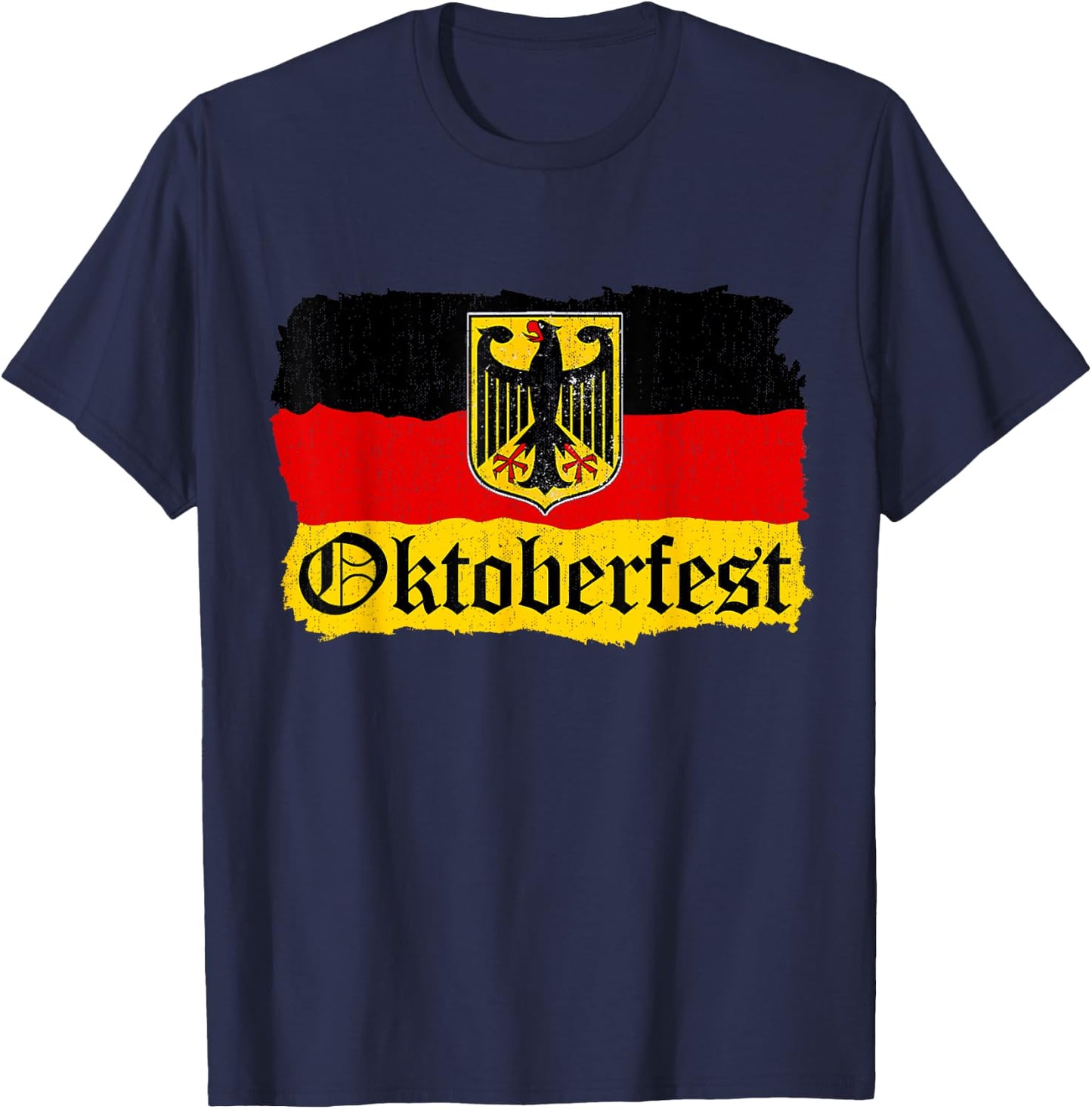 Oktoberfest German Beer Men Women Vintage German Flag T-Shirt - T-Shirt | Navy