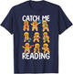 Catch Me Reading Christmas Gingerbread Man Teacher Book T-Shirt - T-Shirt | Navy
