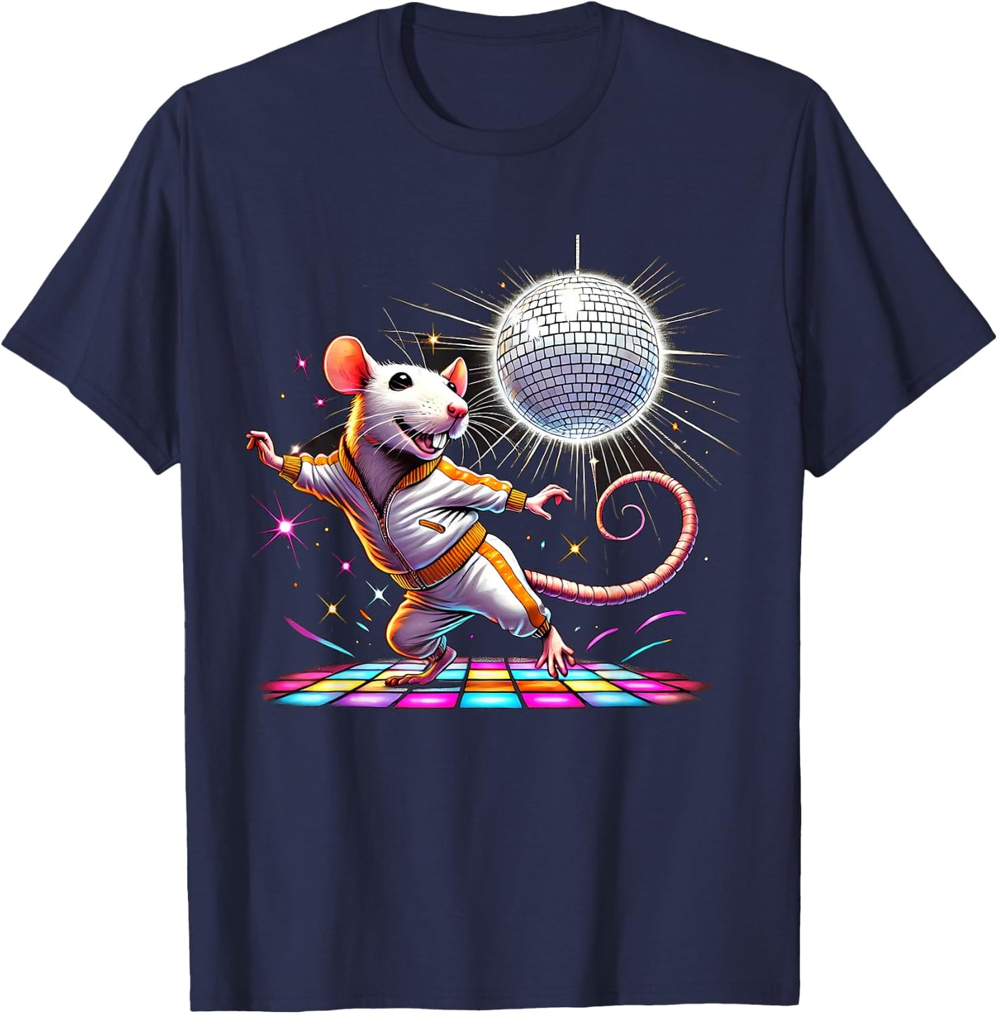 Aesthetic Rat Disco T-Shirt - T-Shirt | Navy